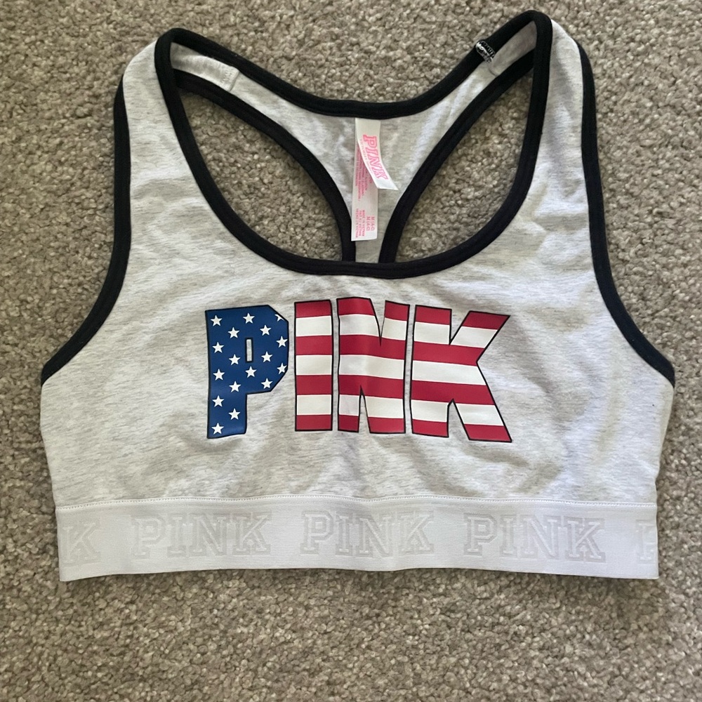 PINK Victoria's Secret American Flag Sports Bra